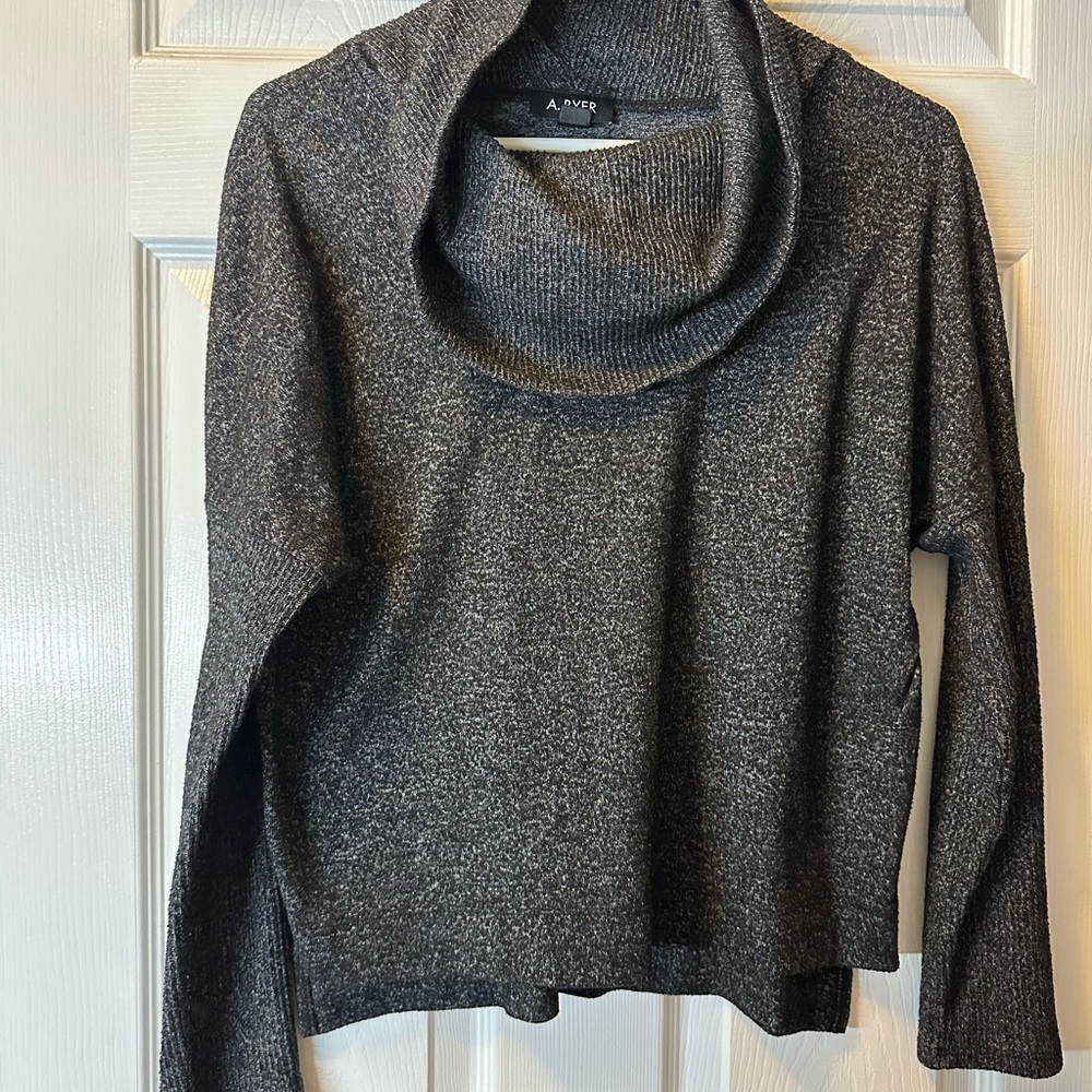 A. Byer Charcoal Cowl Neck Sweater